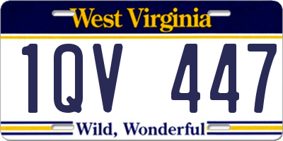 WV license plate 1QV447