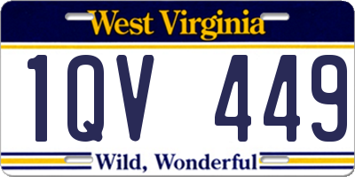 WV license plate 1QV449