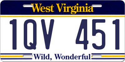 WV license plate 1QV451