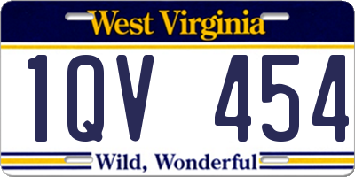 WV license plate 1QV454