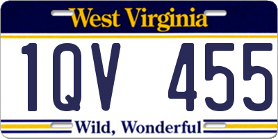 WV license plate 1QV455