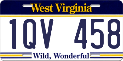 WV license plate 1QV458
