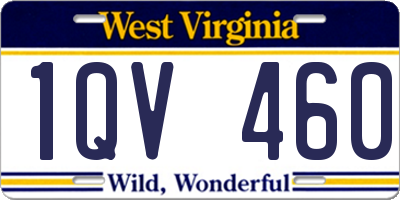 WV license plate 1QV460