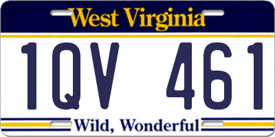 WV license plate 1QV461