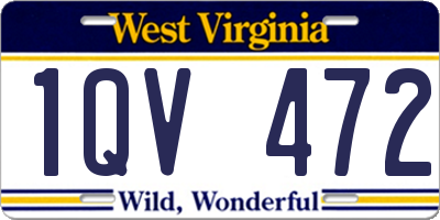 WV license plate 1QV472
