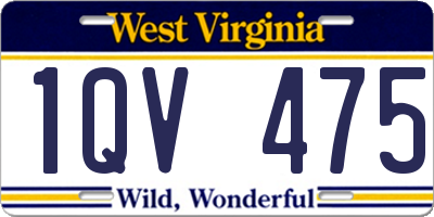 WV license plate 1QV475