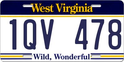 WV license plate 1QV478