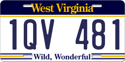 WV license plate 1QV481