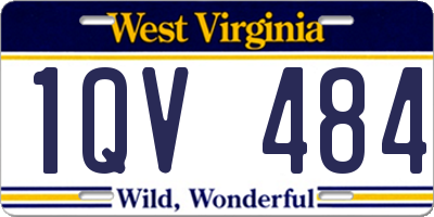 WV license plate 1QV484