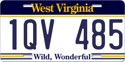 WV license plate 1QV485