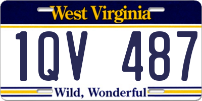 WV license plate 1QV487