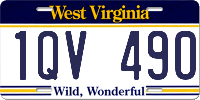 WV license plate 1QV490