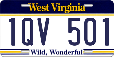 WV license plate 1QV501