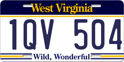 WV license plate 1QV504