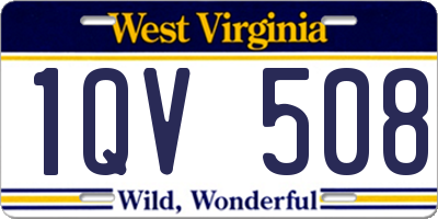 WV license plate 1QV508