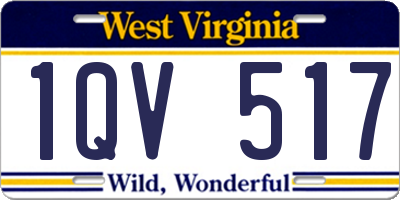 WV license plate 1QV517