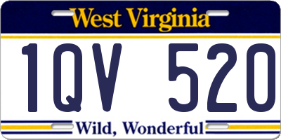 WV license plate 1QV520
