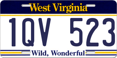 WV license plate 1QV523