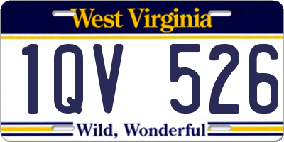 WV license plate 1QV526