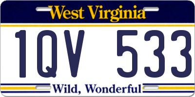 WV license plate 1QV533