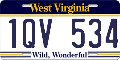 WV license plate 1QV534