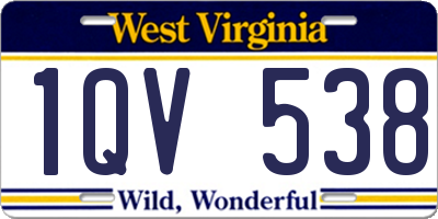 WV license plate 1QV538