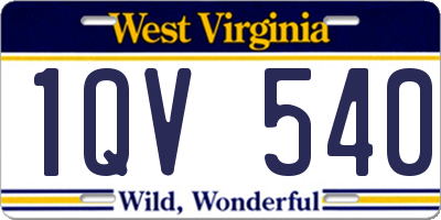 WV license plate 1QV540