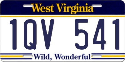 WV license plate 1QV541