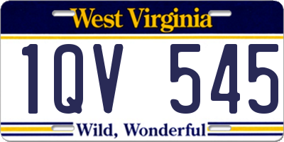 WV license plate 1QV545