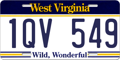 WV license plate 1QV549