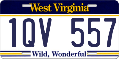 WV license plate 1QV557