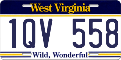 WV license plate 1QV558