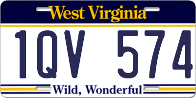 WV license plate 1QV574