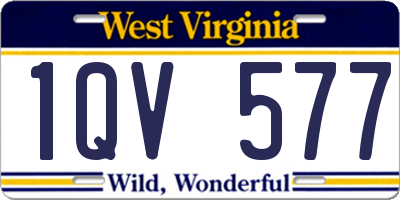 WV license plate 1QV577