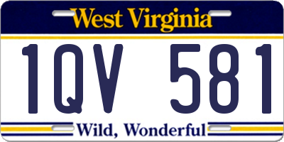 WV license plate 1QV581