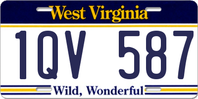 WV license plate 1QV587
