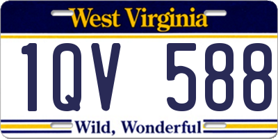 WV license plate 1QV588