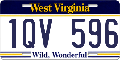 WV license plate 1QV596