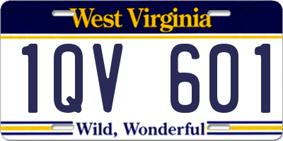 WV license plate 1QV601