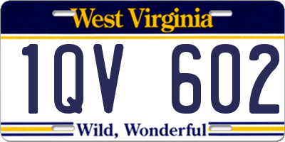 WV license plate 1QV602