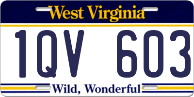 WV license plate 1QV603