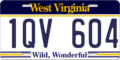 WV license plate 1QV604