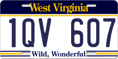 WV license plate 1QV607