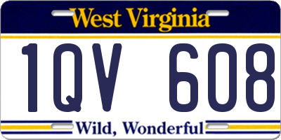 WV license plate 1QV608