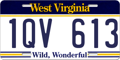 WV license plate 1QV613