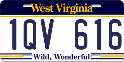 WV license plate 1QV616