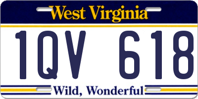 WV license plate 1QV618