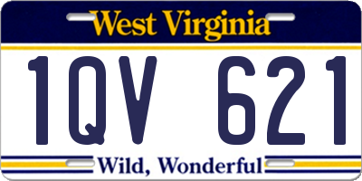 WV license plate 1QV621