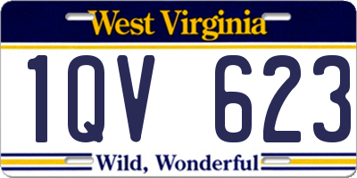WV license plate 1QV623