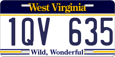 WV license plate 1QV635